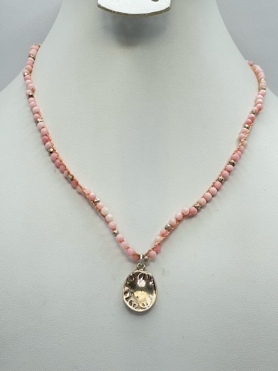 Chan Luu Jewelry - Chan Luu Pink Opal Beaded Necklace 925 Silver Dainty Boho Cord Minimalist